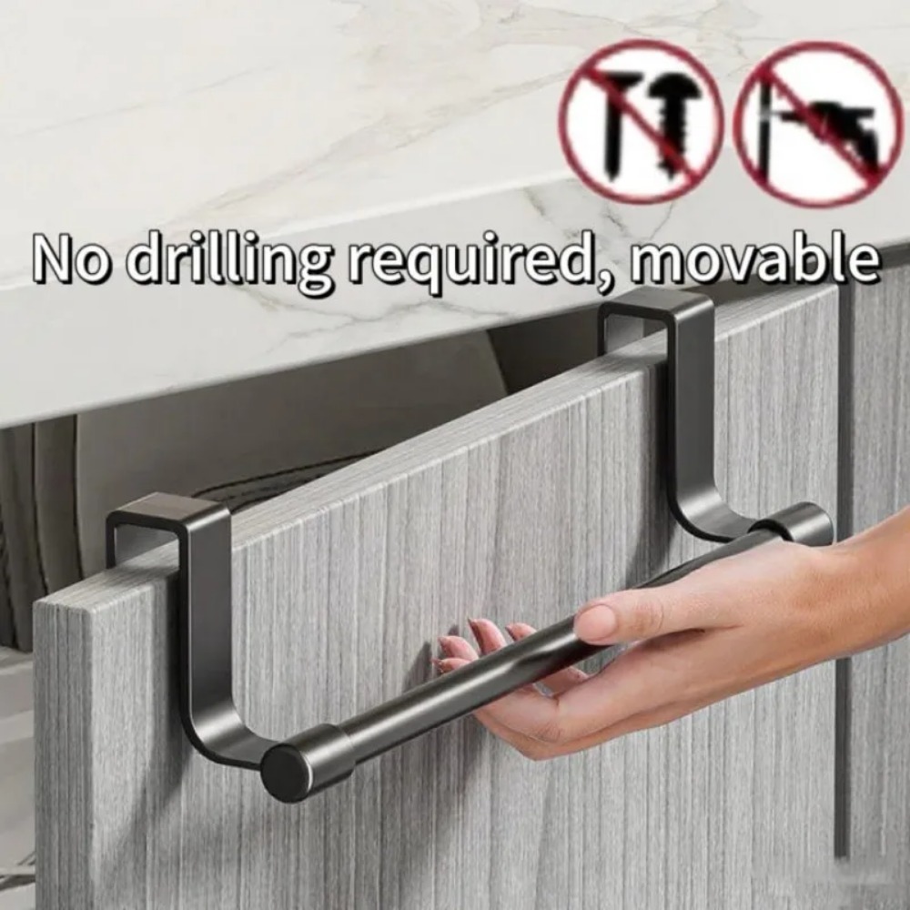 Home Goods Bathroom Cabinets - パンチフリーのスチール製ワイヤーキャビネット上タオル掛け、バスルーム収納オーガナイザー、ドア掛けタオルホルダー、雑巾ハンガー
