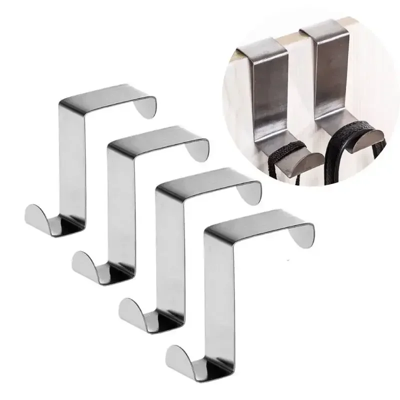 Home Goods Bathroom Cabinets - Z 字型バスルームキャビネットフックによるステンレス鋼リアハンガーキーホルダーコートフックホームキッチンアクセサリーオーガナイザーツール