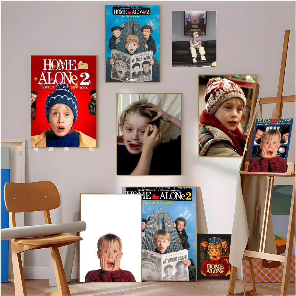 Home Alone Bathroom - クラシックなホーム・アローンのポスター、モダンアート、バスルームの壁用、防水、フレームレス、装飾ギフト
