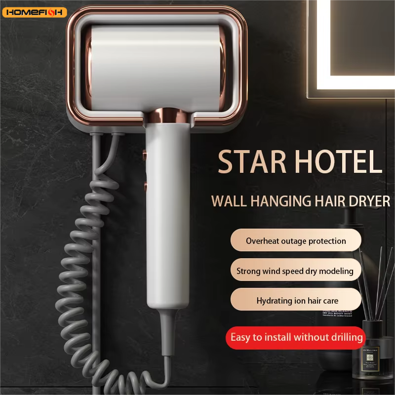 Home Depot Bathroom Vanities - ホームフィッシュ ホテル専用ヘアドライヤー、壁掛け式ハイパワー電動ドライヤー、穴あけ不要のバスルーム用懐中電灯