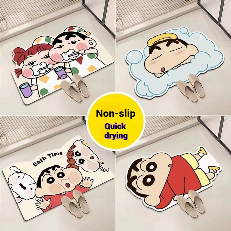 Home Bathroom Mats - シャワールーム吸水マット速乾性ファッショナブルなホームギフト絶妙な漫画アニメソフトで快適なアニメペリペ