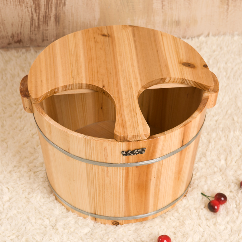 Home Bathroom Spa - 木製足浸し浴槽 スパ/家庭用の深い断熱浴槽 リフレクソロジー用木製ハーブセラピーバレル バスルームフット洗面器