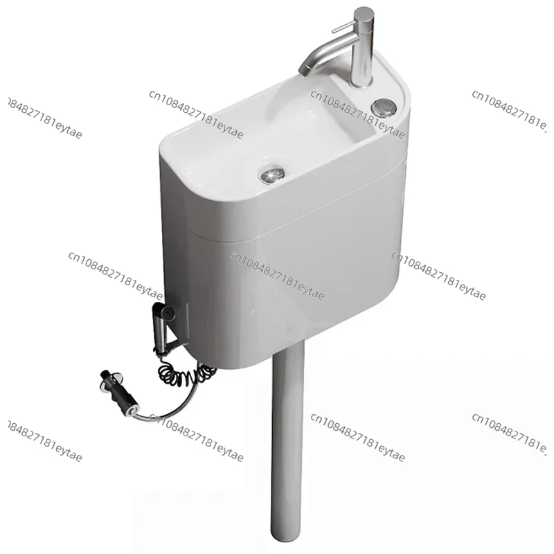 Home Bathroom With Urinal - しゃがみ式トイレ セラミック水タンク 手洗いシンク付き 家庭用トイレ しゃがみ式トイレ 浴室用しゃがみ式小便器