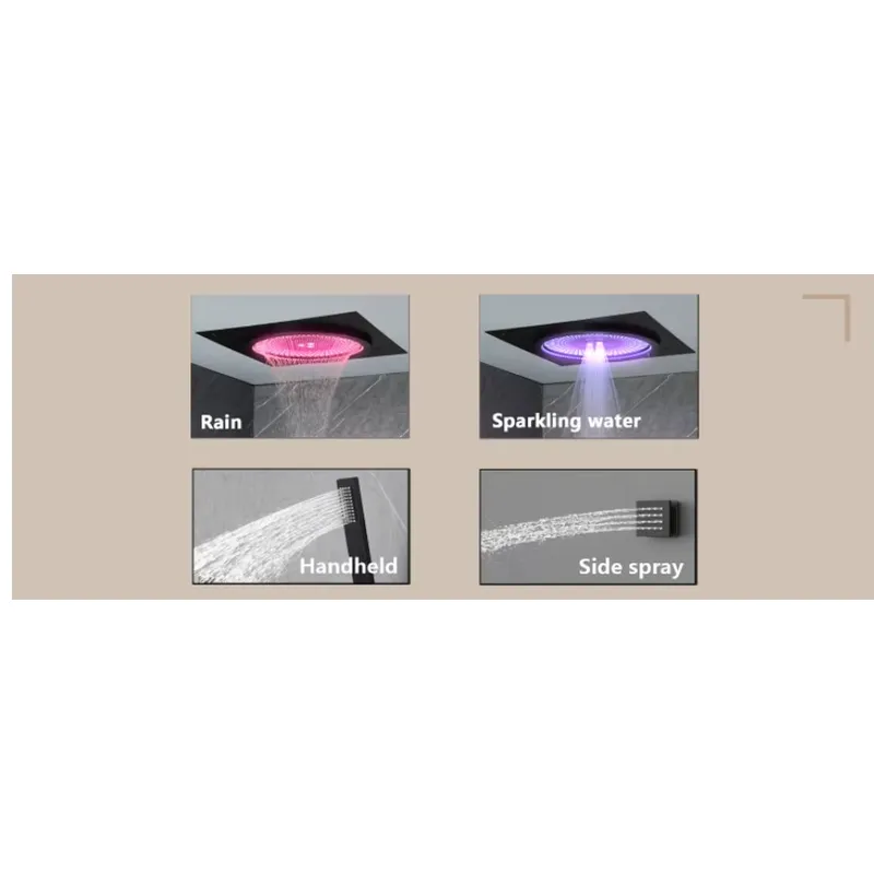 スマートLEDシャワーセット 浴室音楽内蔵レインフォールシス - Home Bathroom Spa のレビューと価格