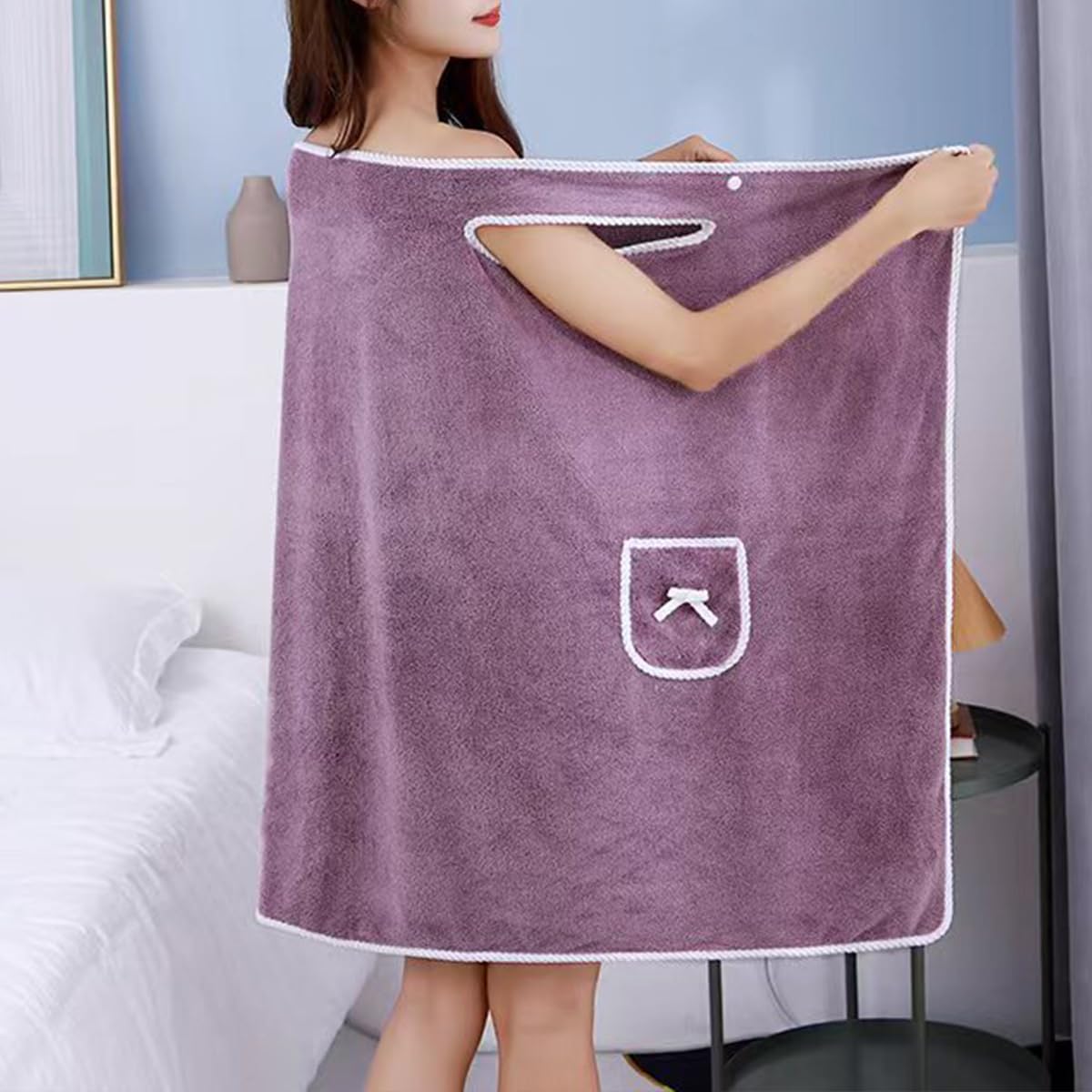速乾性ウェアラブルバスタオル 女性用 女の子用 80x145 - Home Bathroom Spa のレビューと価格