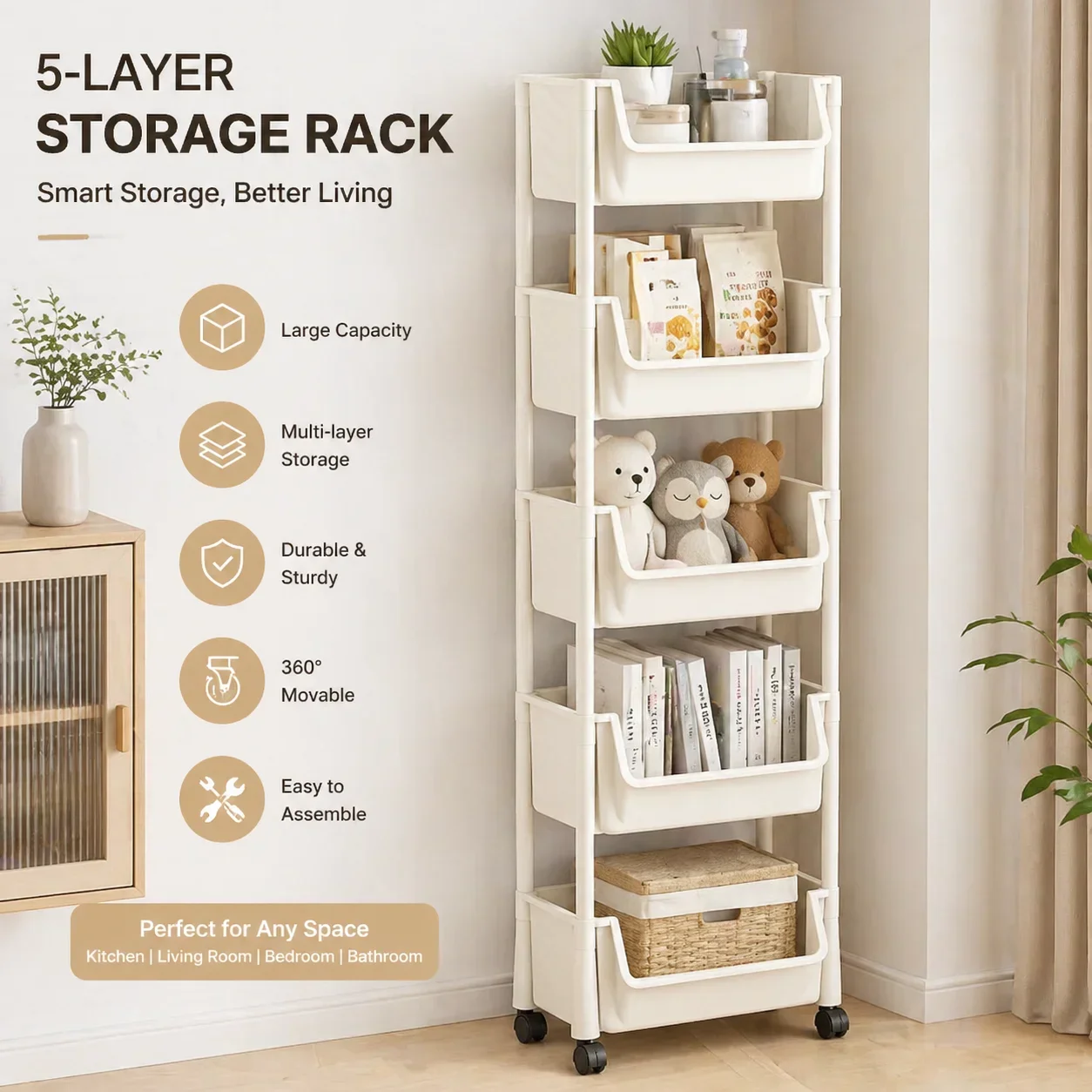 トロリーブックシェルフキッチン収納ラックキッチンコーナー狭い - Home Goods Bathroom Cabinets のレビューと価格
