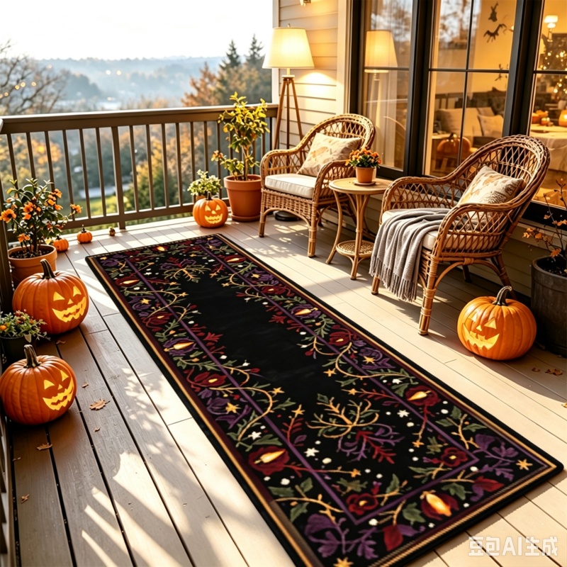 ゴシックハロウィンウィンドウシーンプリントランナーラグ、滑り - Home Bathroom Scene のレビューと価格