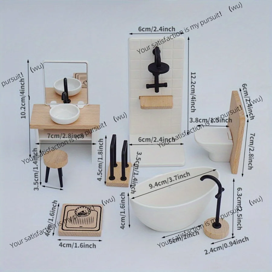 バスルームシーンモデル、模擬ミニハウス、木製家具撮影小道具 - Home Bathroom Scene のレビューと価格