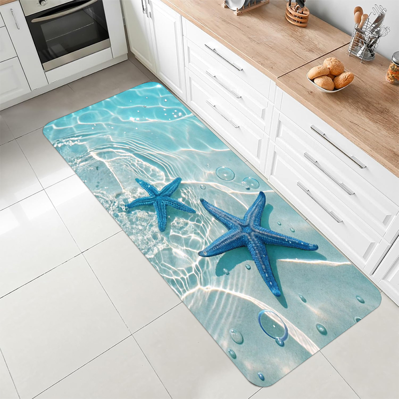 水中海洋サンゴ魚ランナーラグ海底シーン滑り止めフロアマット廊 - Home Bathroom Scene のレビューと価格