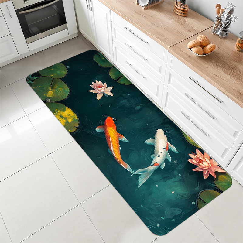 水中海洋サンゴ魚ランナーラグ海底シーン滑り止めフロアマット廊 - Home Bathroom Scene のレビューと価格
