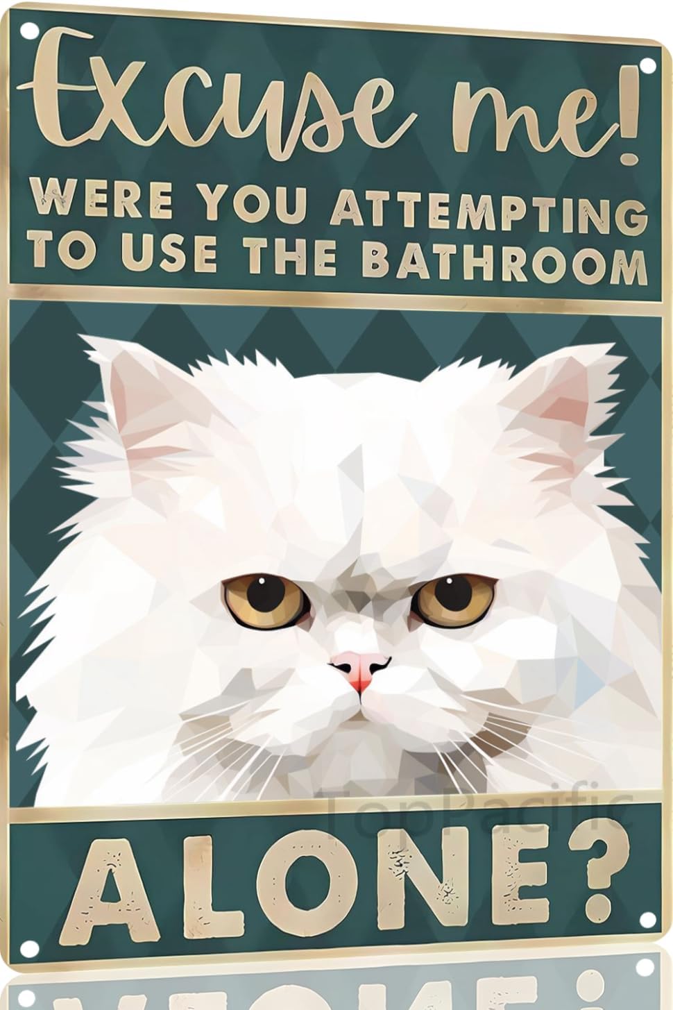 レトロなブリキ看板 ペルシャ猫のバスルーム装飾 「ごめんなさ - Home Alone Bathroom のレビューと価格