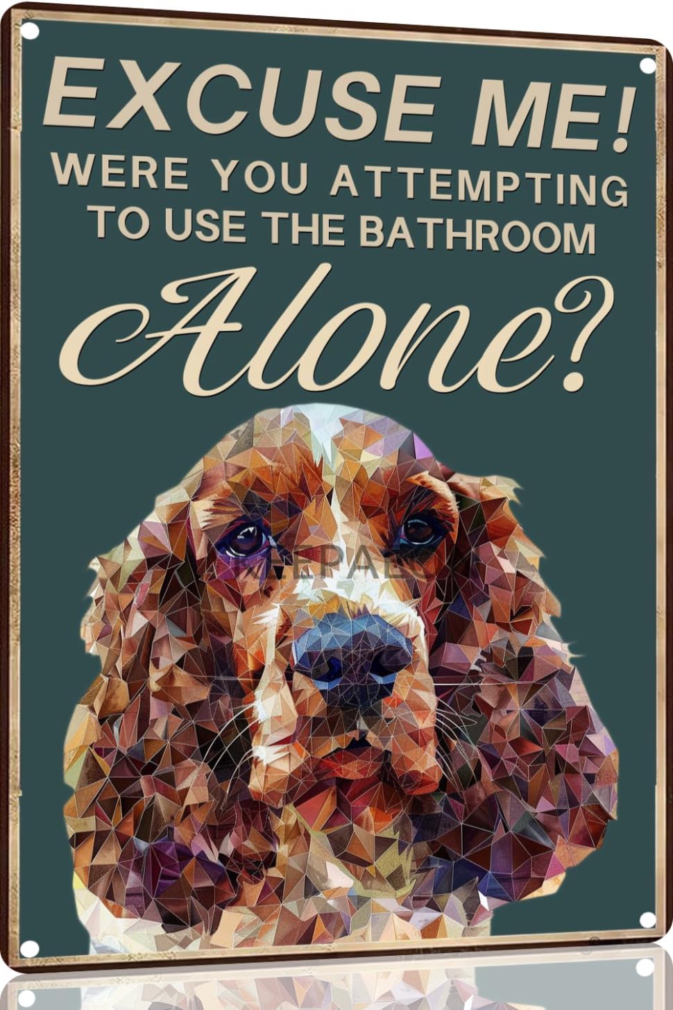 コッカースパニエル犬のトイレ壁飾り「ごめんなさい、一人でトイ - Home Alone Bathroom のレビューと価格