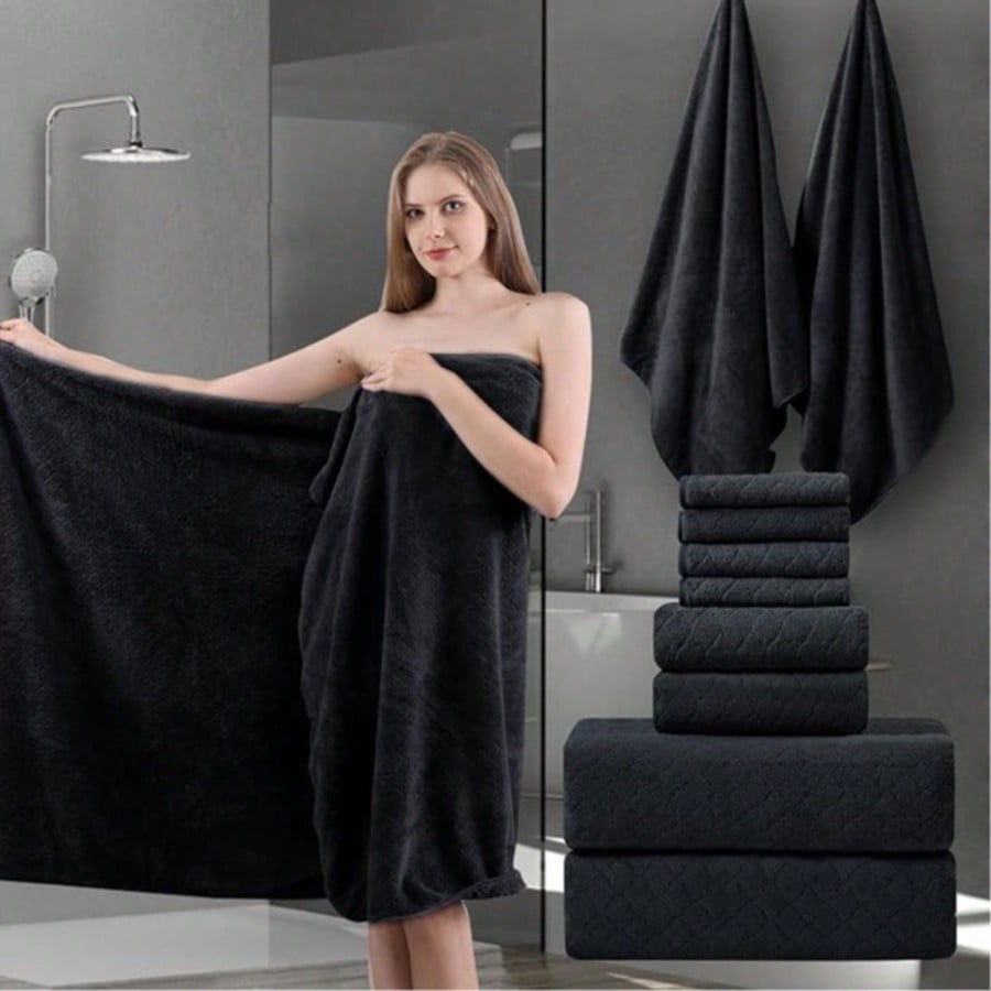特大バスタオルセット 高級モダンバスシーツセット 無地ダーク - Home Bathroom Spa のレビューと価格