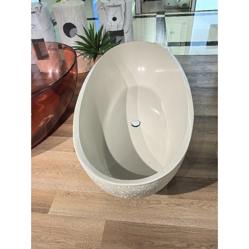 モダンな人工トラバーチン石製バスルームバスタブ、自立型バスタ - Home Alone Bathroom のレビューと価格