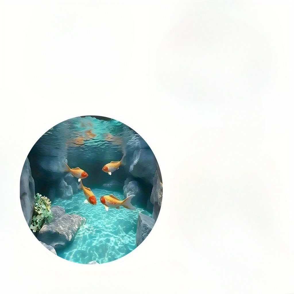 鯉の池ラウンドラグフリースリアルな水中シーン水族館テーマフロ - Home Bathroom Scene のレビューと価格