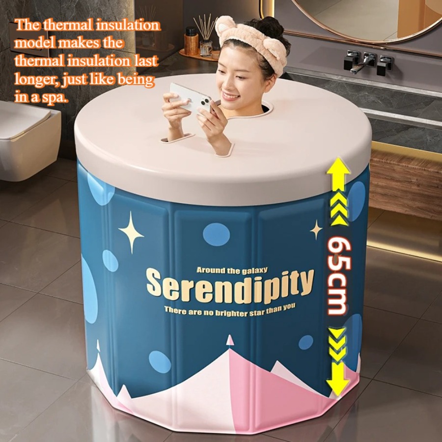 大人用折りたたみ式浴槽、家庭用、断熱カバー付き浴室浴槽、冬用 - Home Bathroom Spa のレビューと価格