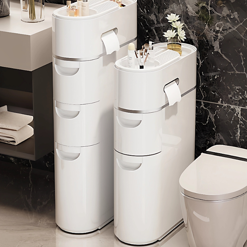 クリアな引き出し式バスルーム収納キャビネット、トイレ用の車輪 - Home Goods Bathroom Cabinets のレビューと価格