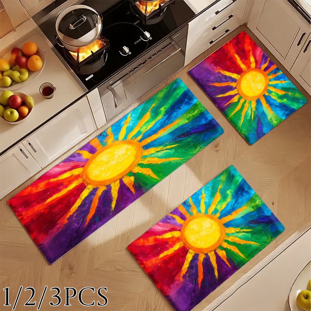 3ピースキッチンラグ、玄関、キッチン、バスルーム用の家の装飾 - Home Bathroom Mats のレビューと価格