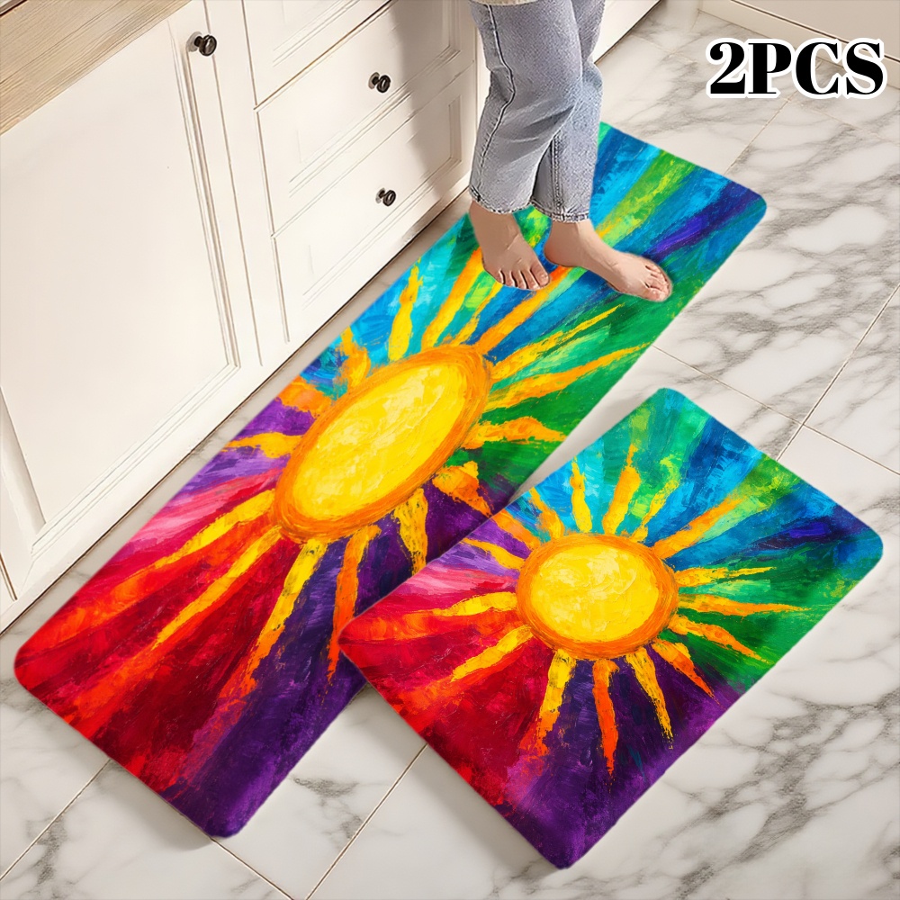 3ピースキッチンラグ、玄関、キッチン、バスルーム用の家の装飾 - Home Bathroom Mats のレビューと価格