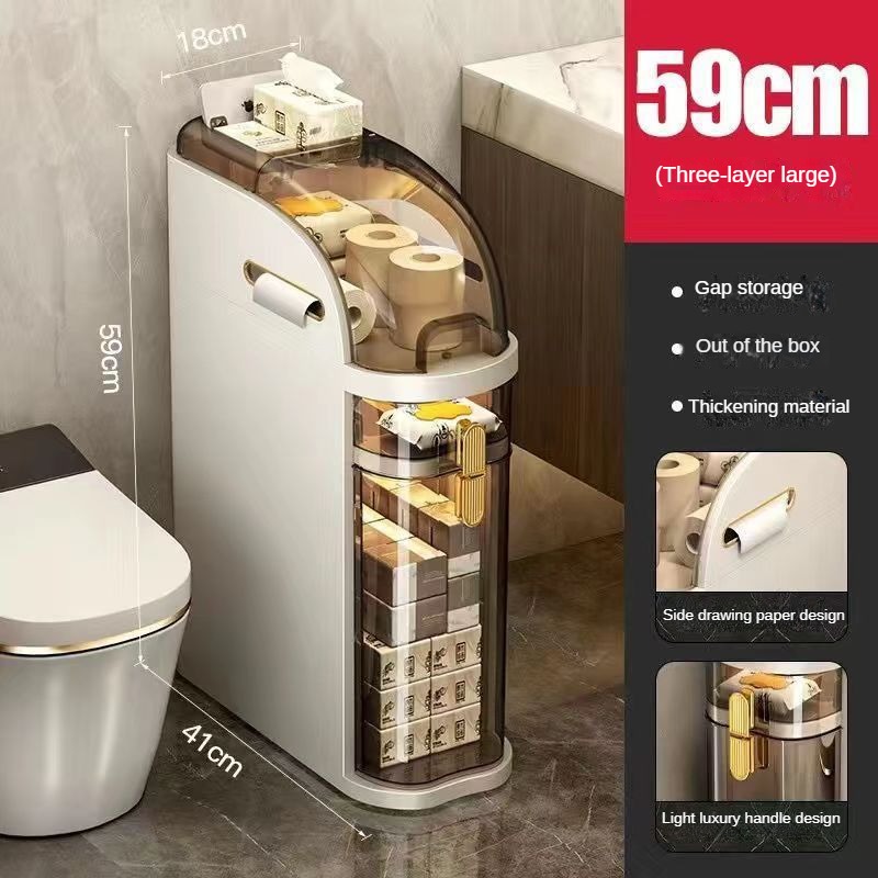 防水プラスチック棚付きの狭いバスルーム収納キャビネット、自立 - Home Goods Bathroom Cabinets のレビューと価格
